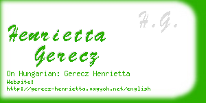 henrietta gerecz business card